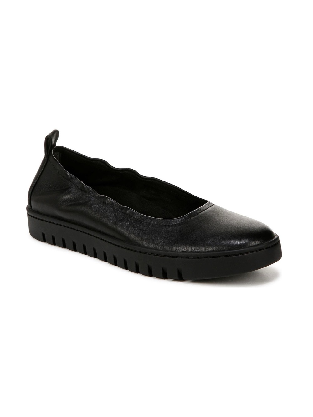 Vionic Uptown Black Leather Ballet Flats